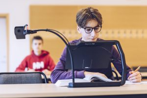 Student using the Magnilink Tab in a classroom